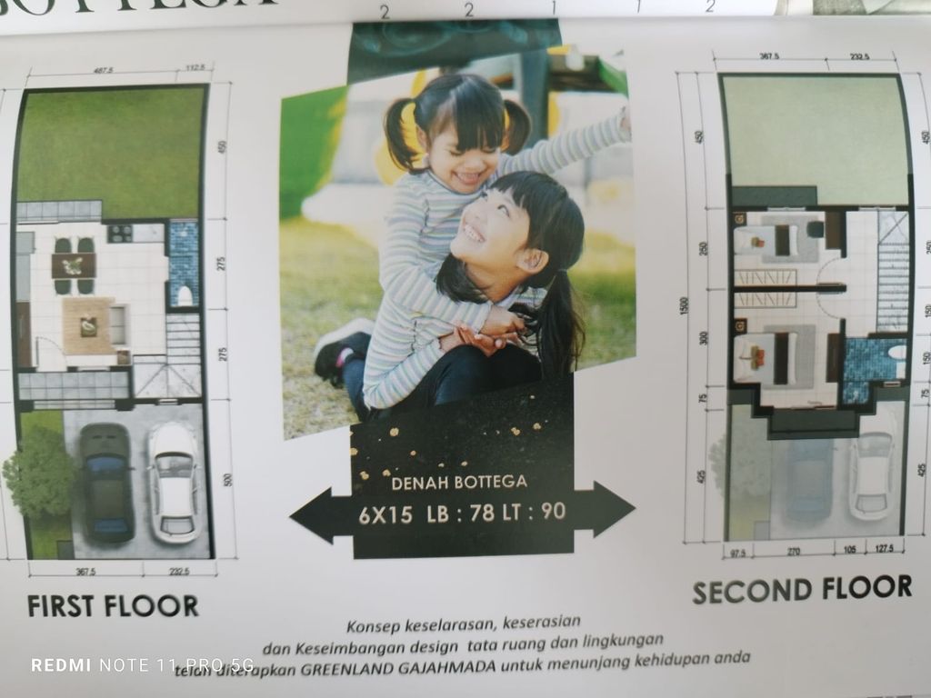 foto denah rumah tipe BOTTEGA perumahan GREENLAND TAHAP 3
