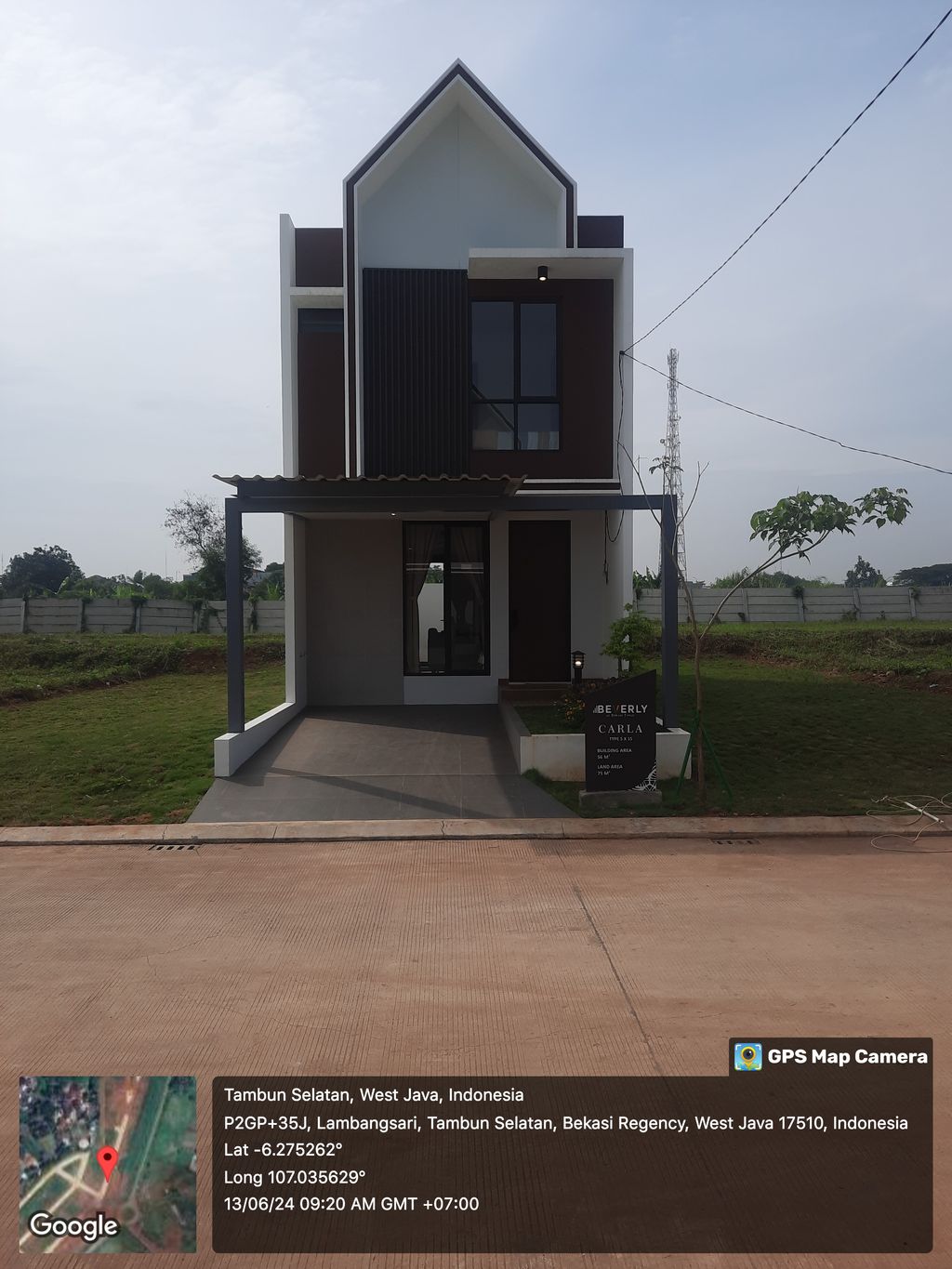 foto tampak rumah tipe 56/75 perumahan BEVERLY