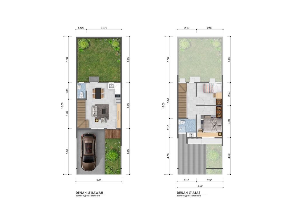 foto denah rumah tipe 56/75 perumahan BEVERLY