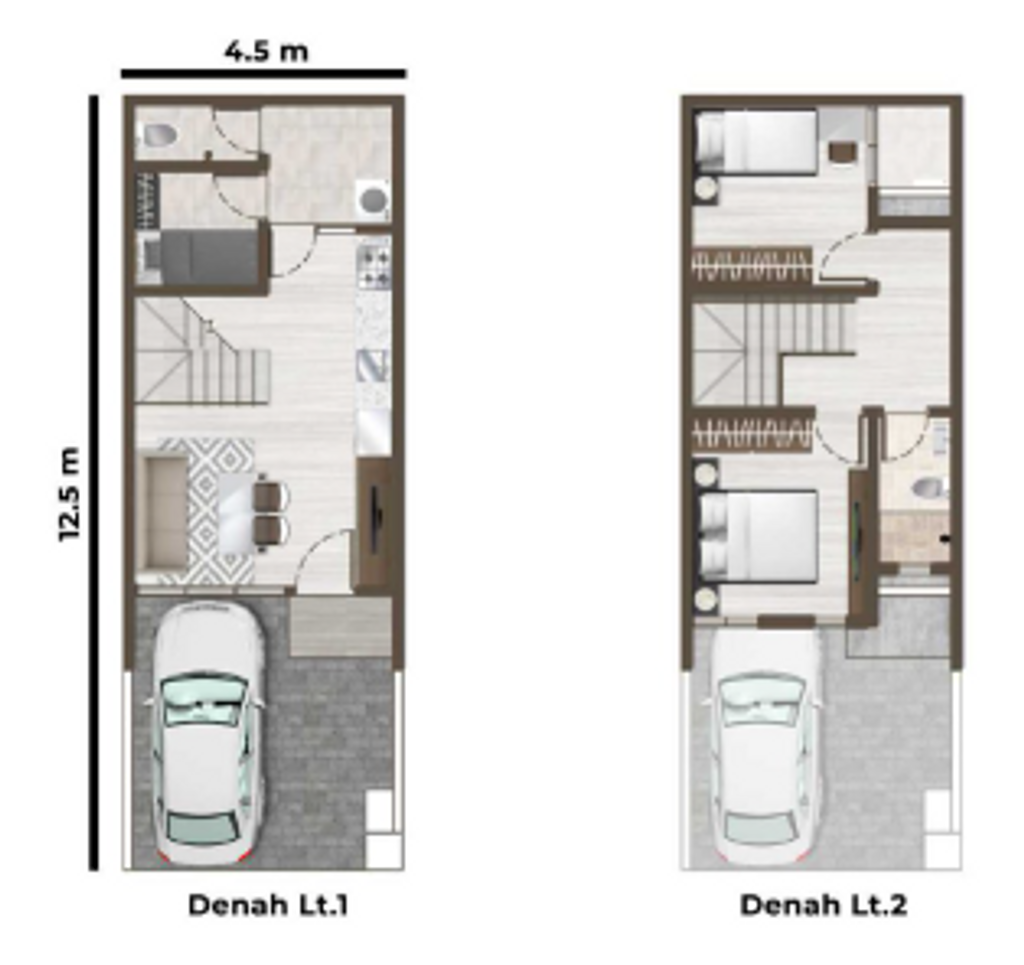 foto denah rumah tipe CORAL HOEK perumahan DISTRIK 17 & 19 ( CLUSTER DENVER)