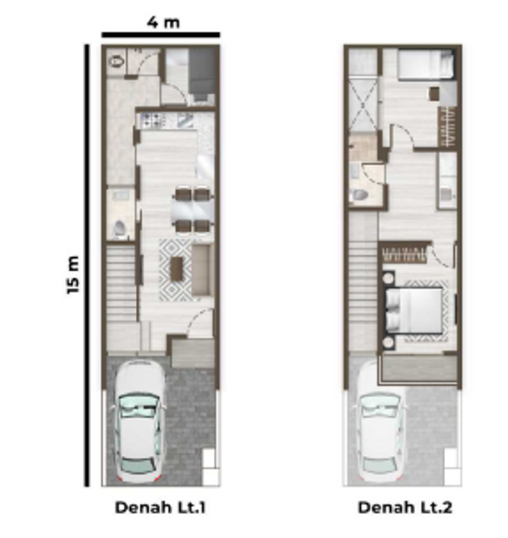 foto denah rumah tipe JADE HOEK perumahan DISTRIK 17 & 19 ( CLUSTER DENVER)