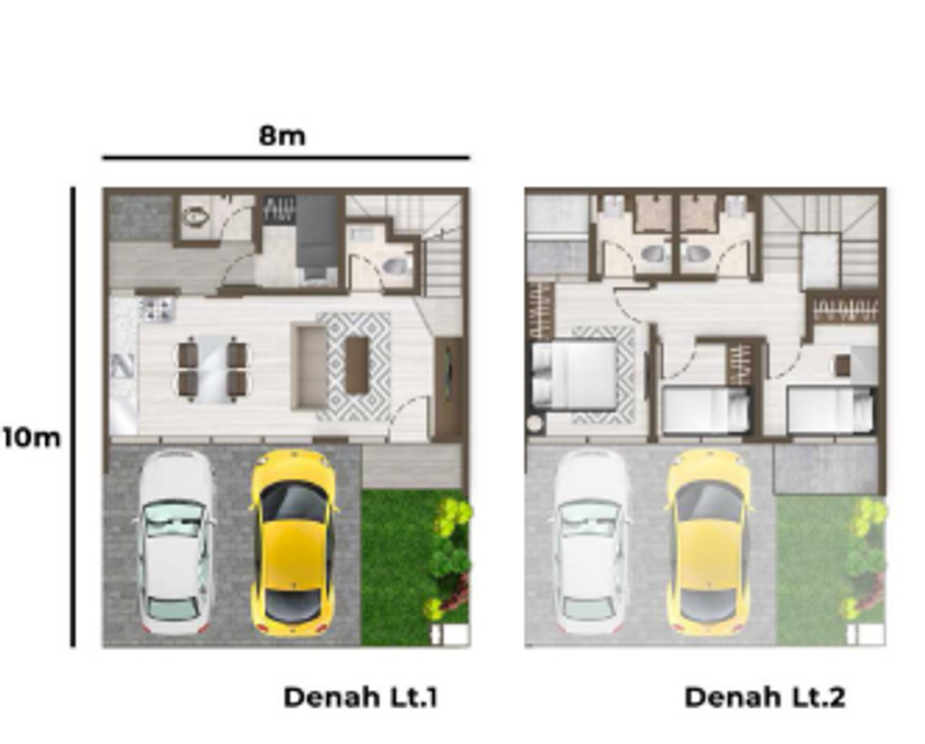 foto denah rumah tipe TOPAZ HOEK perumahan DISTRIK 17 & 19 ( CLUSTER DENVER)