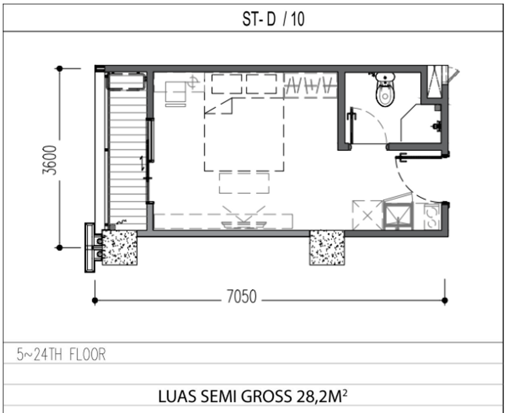 foto denah rumah tipe STD D perumahan APARTEMEN ANWA RESIDENCE