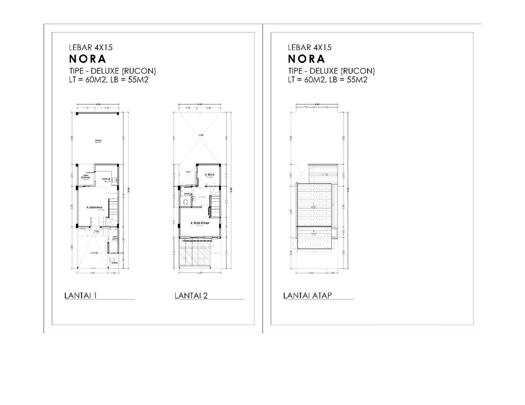 foto denah rumah tipe NORA 60 perumahan AMESTA LIVING