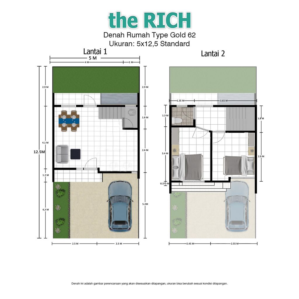 foto denah rumah tipe GOLD - 62 perumahan THE RICH