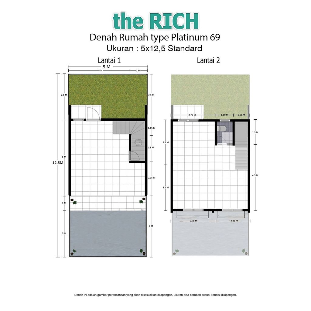 foto denah rumah tipe PLATINUM - 69 perumahan THE RICH