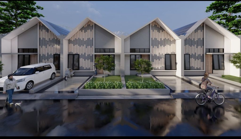 foto tampak rumah tipe JATI L.01-01 HOOK perumahan GRAND PESONA