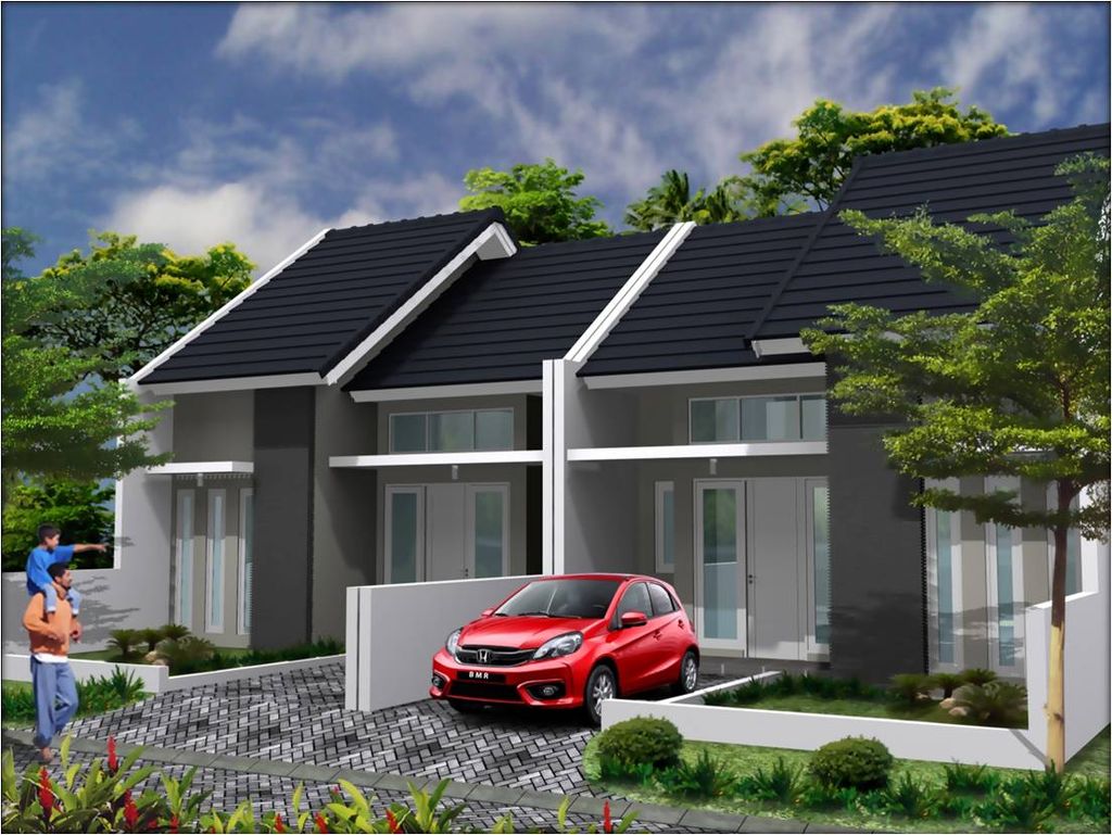 foto tampak rumah tipe Amarilis perumahan Banjar Mukti Residence