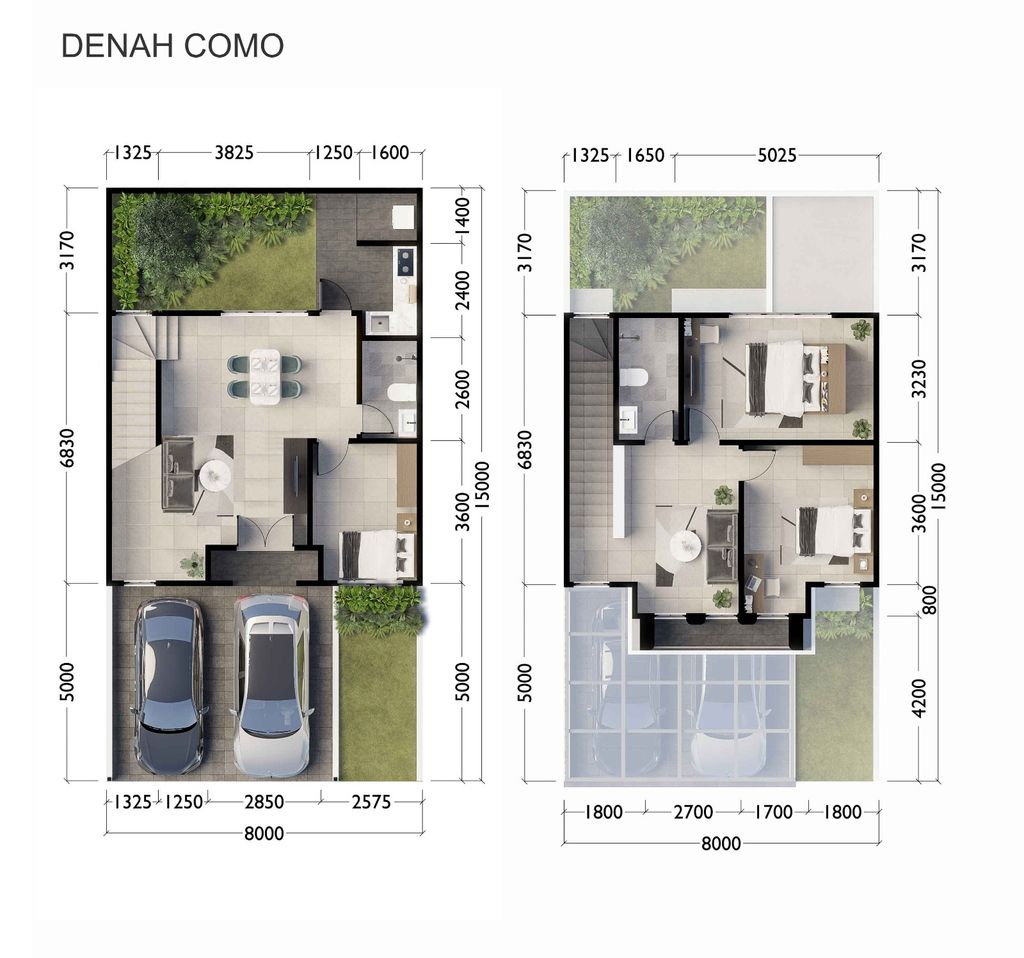 foto denah rumah tipe COMO perumahan CITRAGARDEN T2