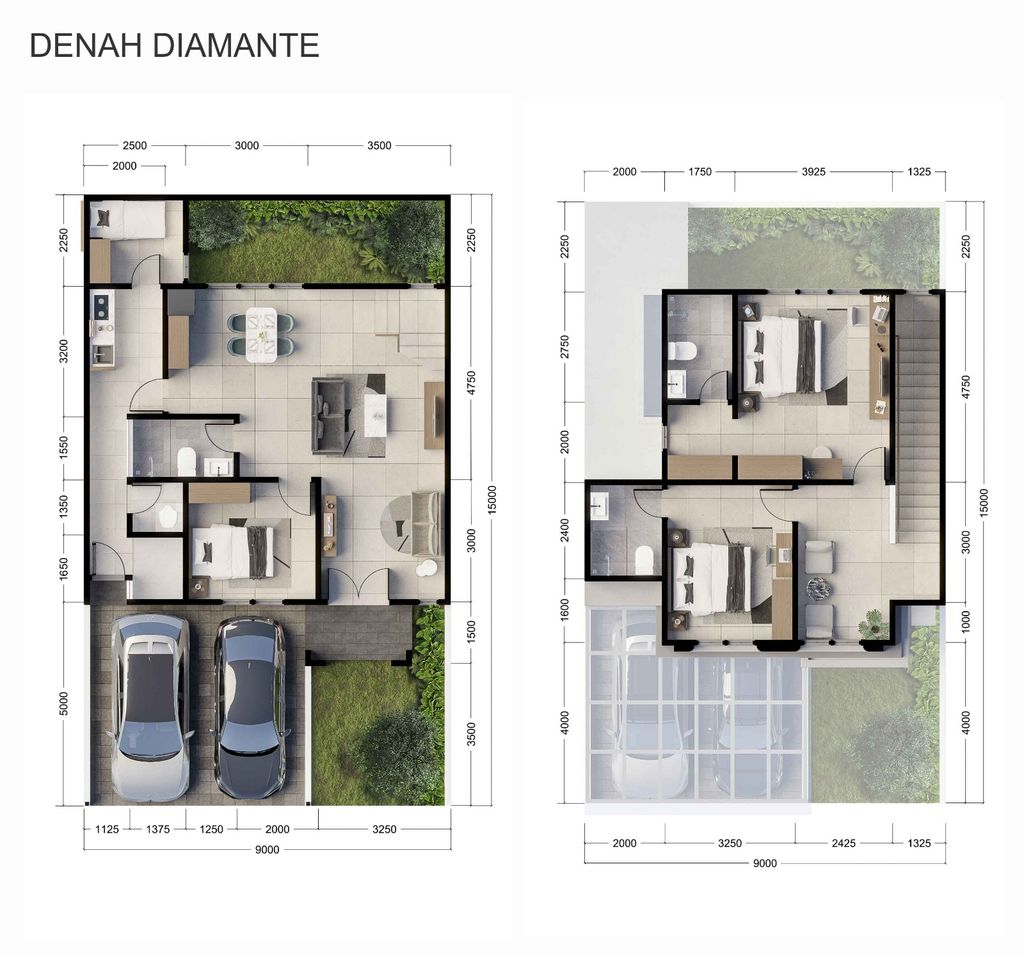 foto denah rumah tipe DIAMANTE perumahan CITRAGARDEN T2