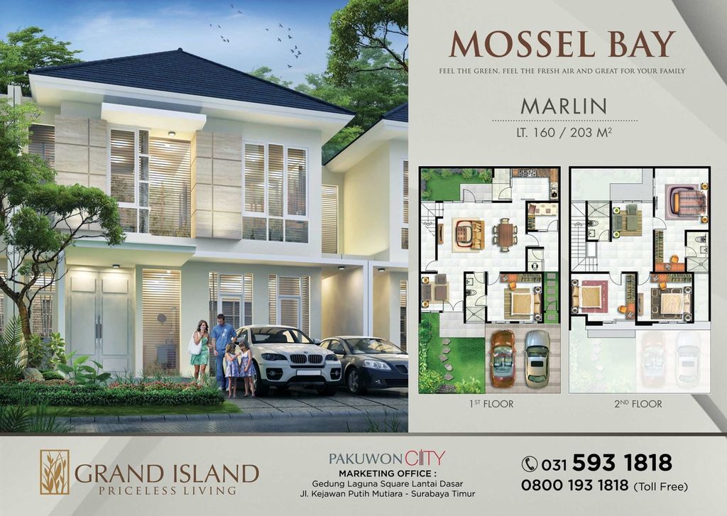 foto denah rumah tipe MARLIN perumahan MOSSEL BAY PAKUWON CITY