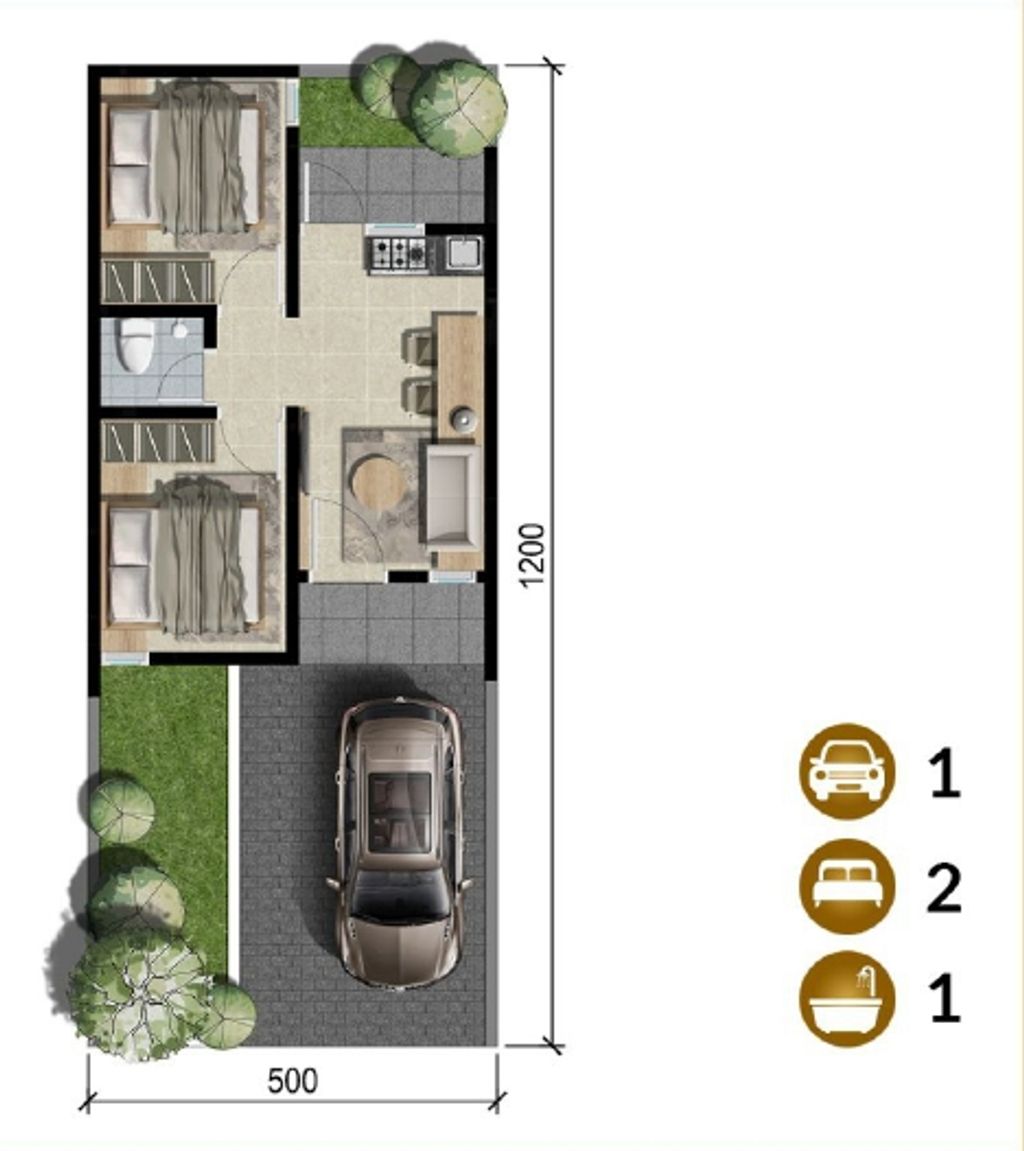 foto denah rumah tipe SILESIA perumahan GOLDEN EAST KEBOMAS 3