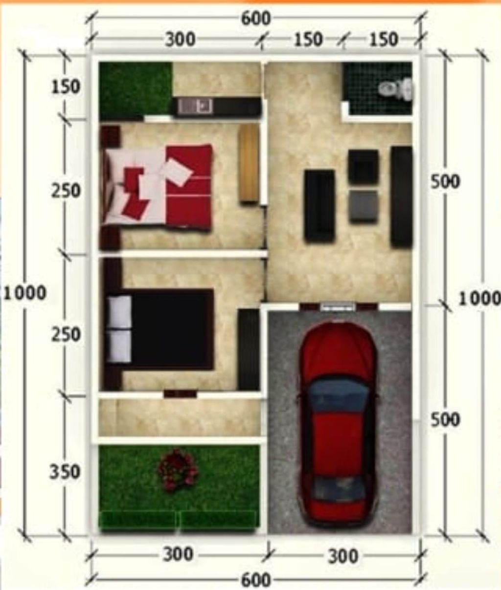 foto denah rumah tipe 30/60 perumahan "SRIKANDI RESIDENCE"