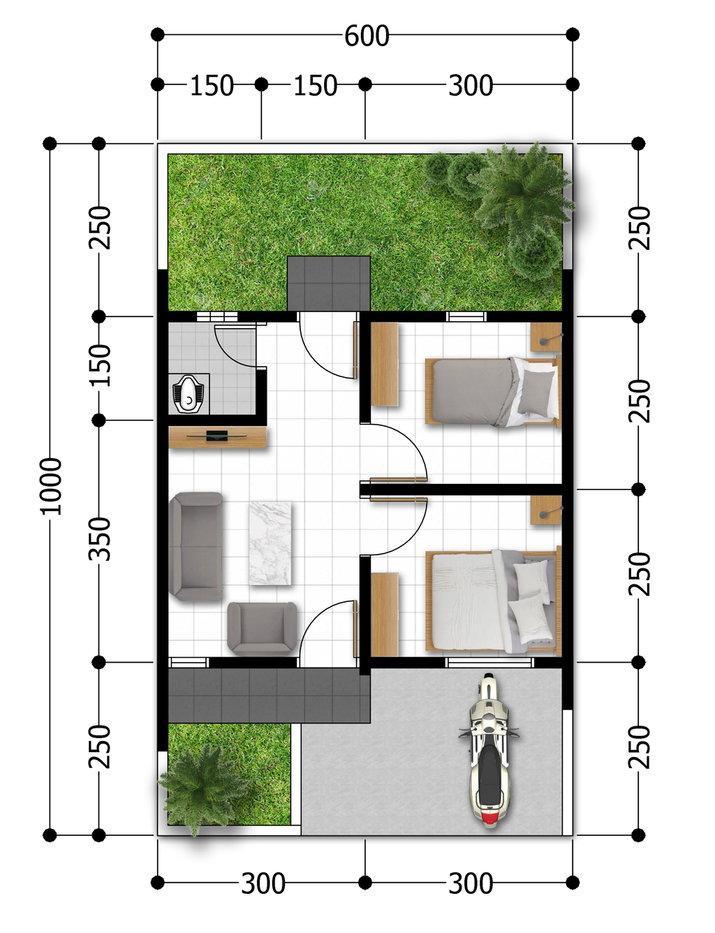 foto denah rumah tipe 32/60 perumahan PESONA MERBABU 6
