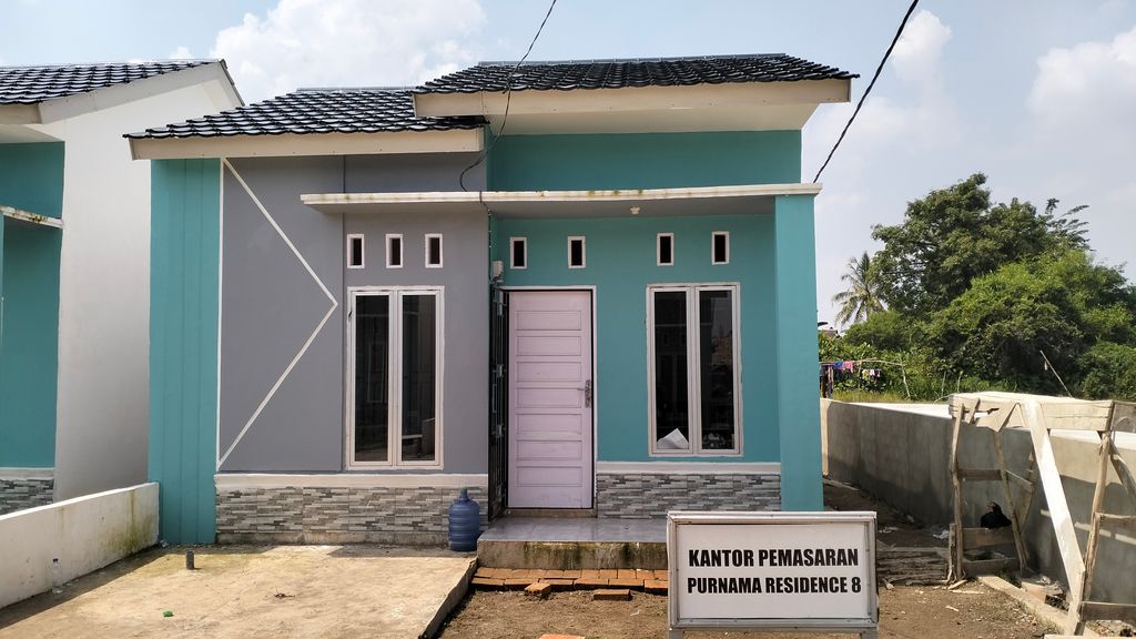 foto tampak rumah tipe 36 perumahan PURNAMA RESIDENCE 8 TAHAP 2