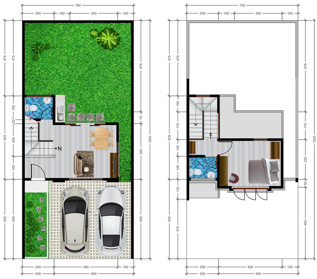 foto denah rumah tipe Ambrosia 129 perumahan Banjar Mukti Residence
