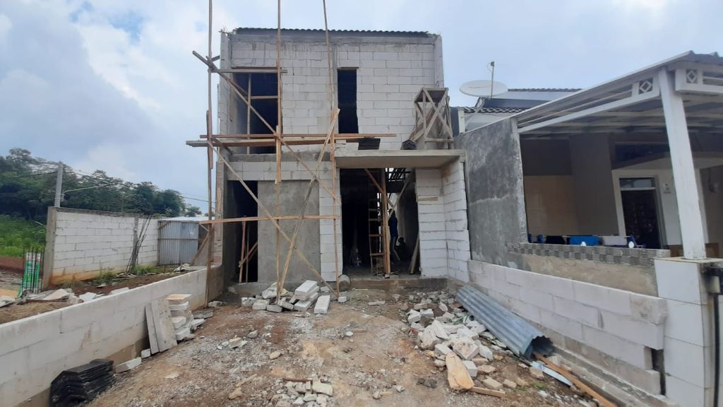 foto tampak rumah tipe 36 Mezanin Alegra (480) perumahan G-Land Padalarang Valley