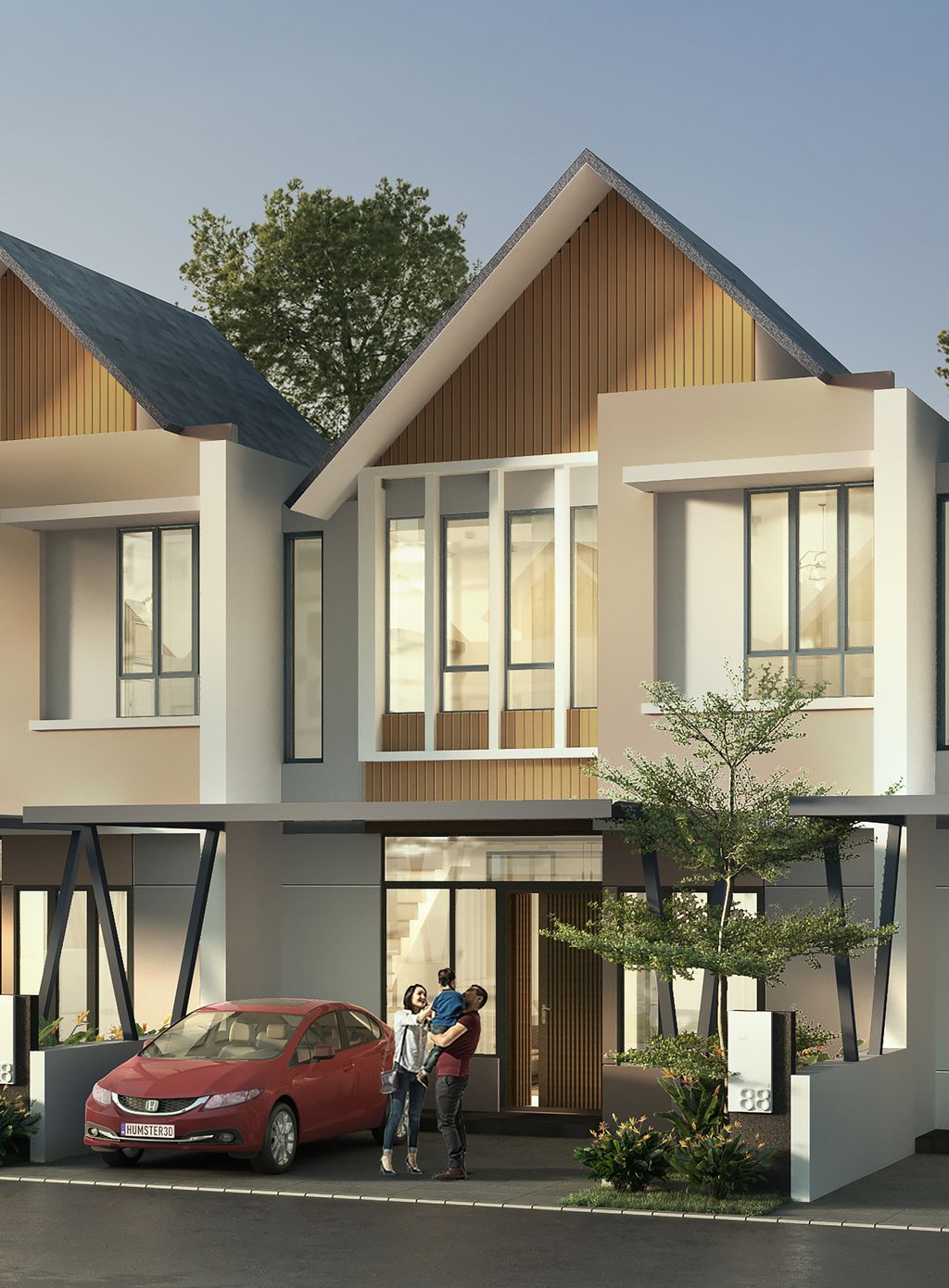 foto tampak rumah tipe L7A perumahan Metland Transyogi Cibubur