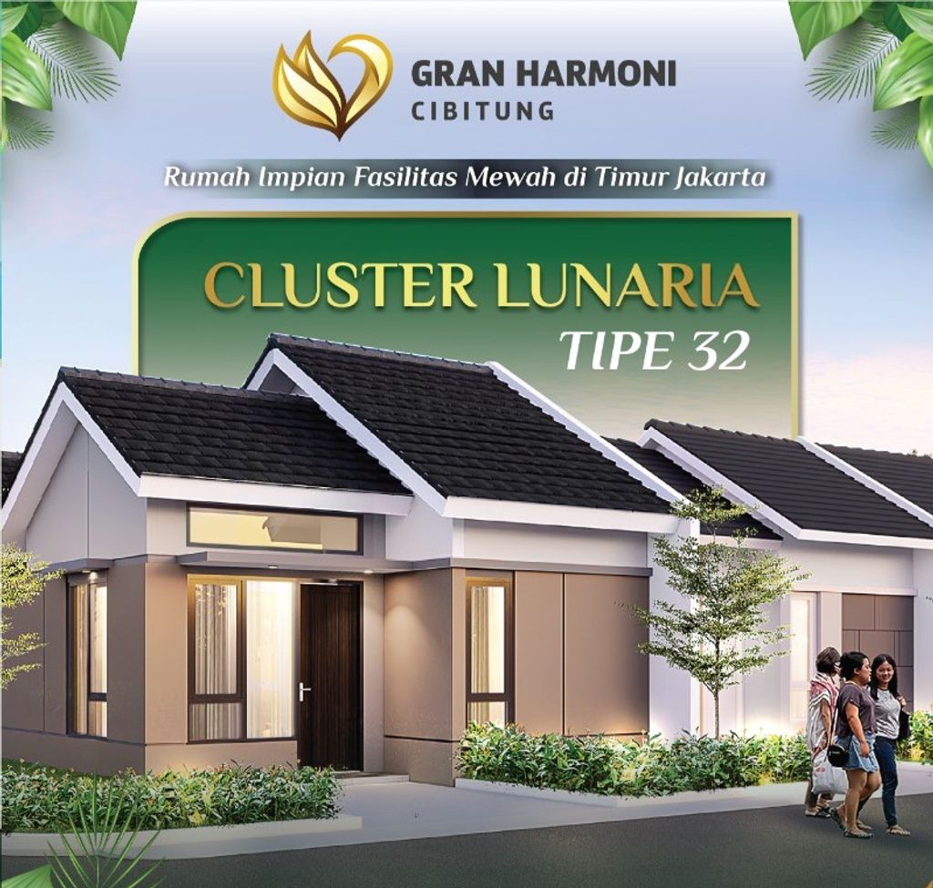 foto tampak rumah tipe Cluster Lunaria Harga 270.600.000 perumahan GRAN HARMONI CIBITUNG
