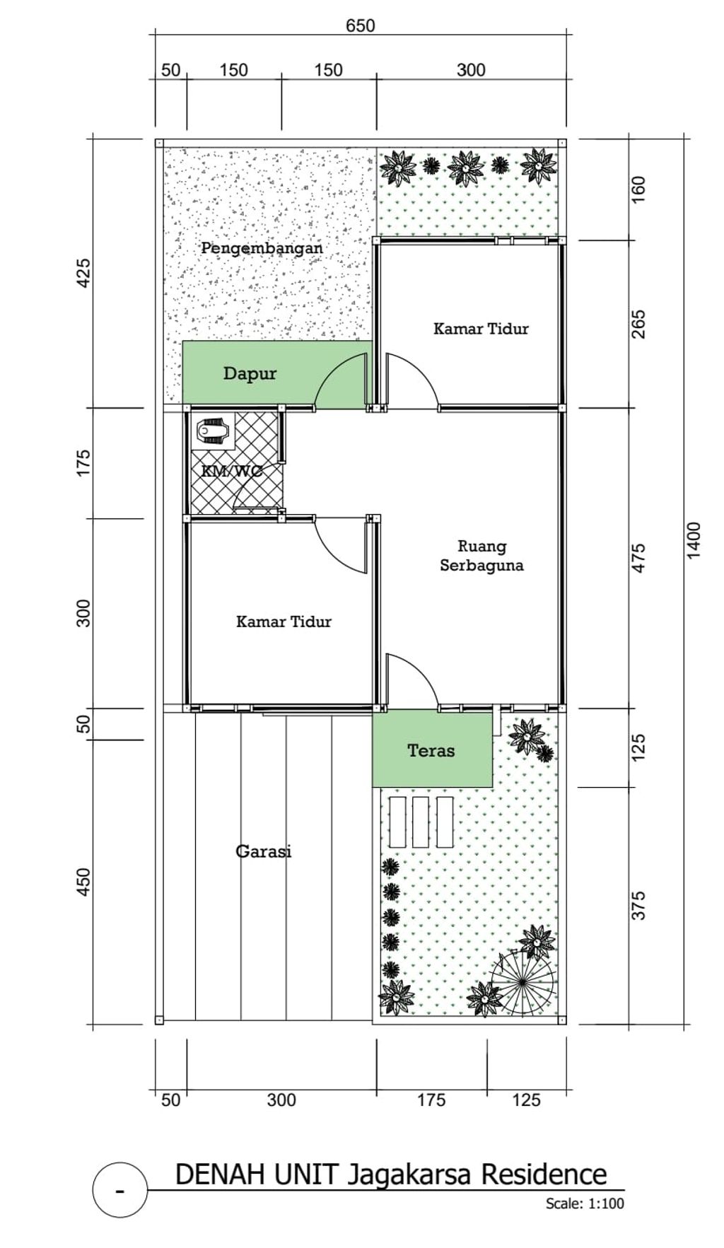 foto denah rumah tipe 36/98 perumahan JAGAKARSA RESIDENCE