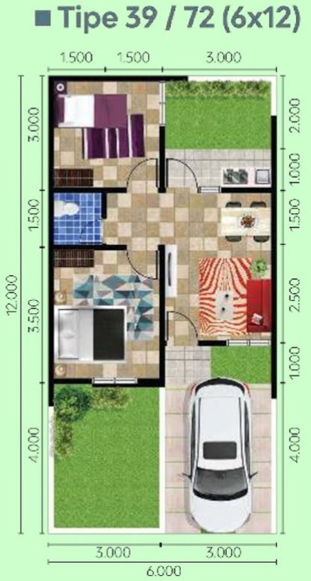foto denah rumah tipe PARKWOOD P01-59 perumahan FOREST HILL