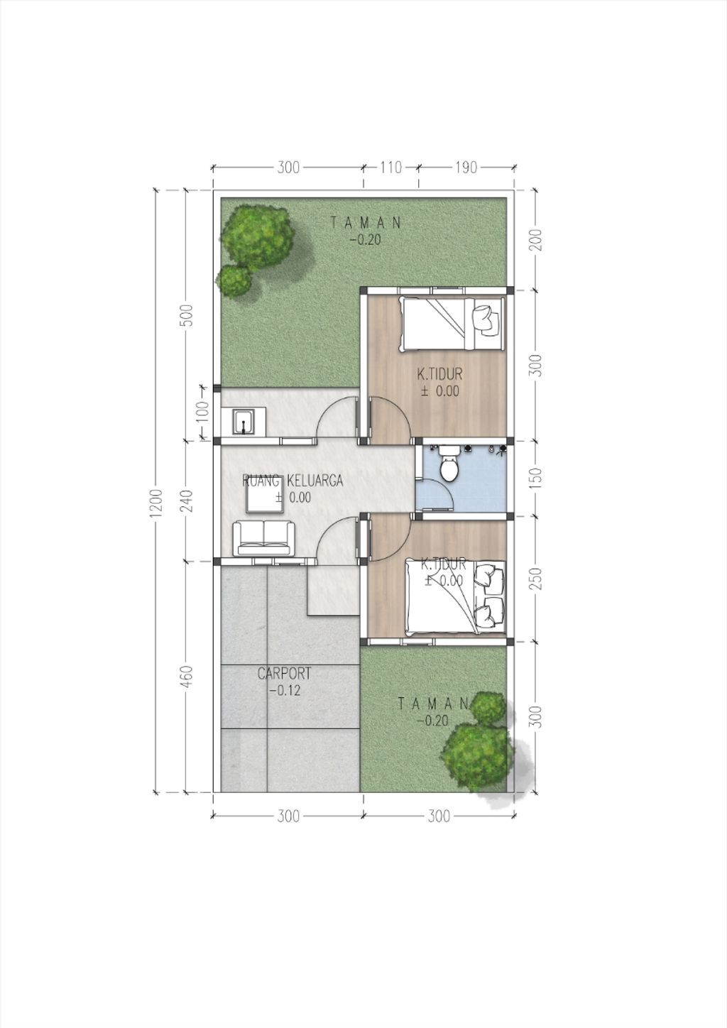 foto denah rumah tipe 36/154 789.000.000 perumahan HARMONI PARK RESIDENCE