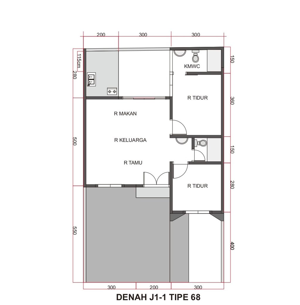 foto denah rumah tipe T. 68 / 107 perumahan Perumahan AUSTINVILLE Tahap III