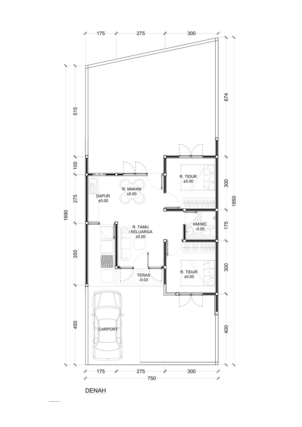 foto denah rumah tipe New Arum 133 perumahan Banjar Mukti Residence