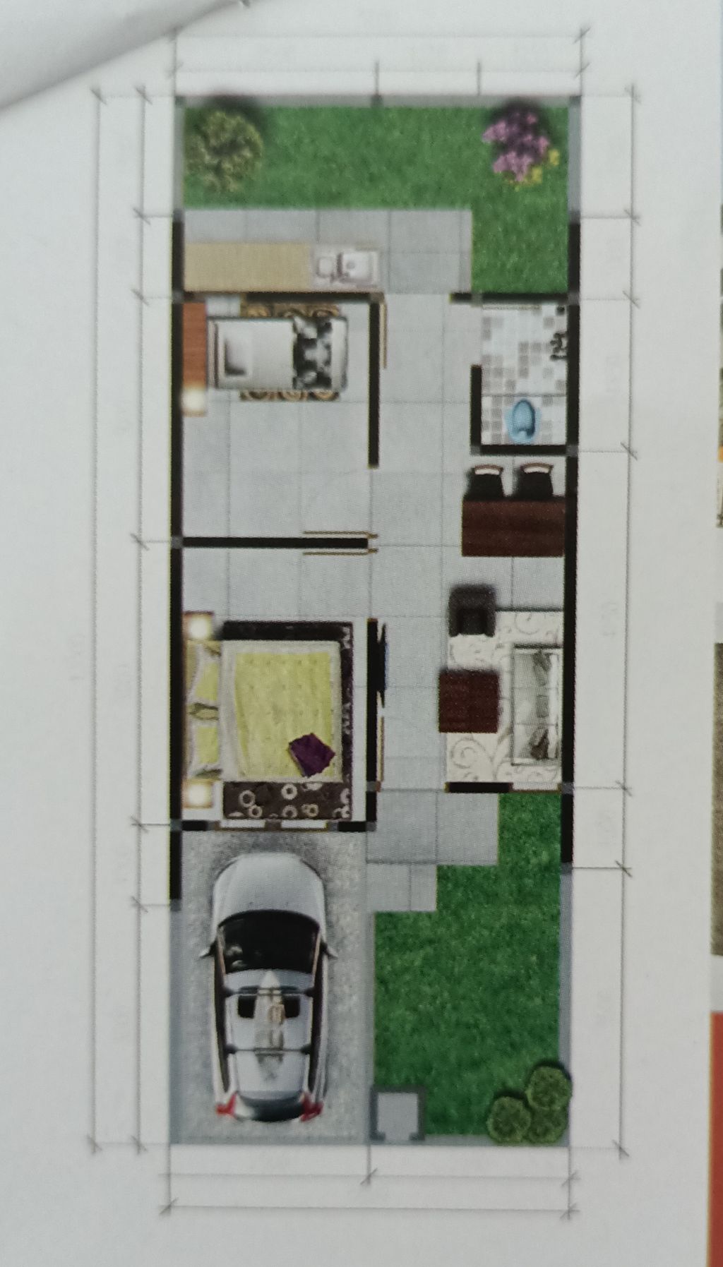 foto denah rumah tipe NEW AKASIA C L.17-03A perumahan GRAND PESONA