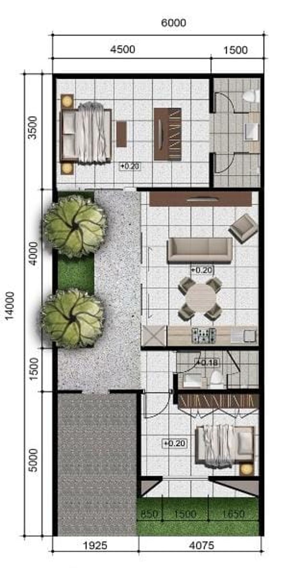 foto denah rumah tipe Adiel perumahan Habitat
