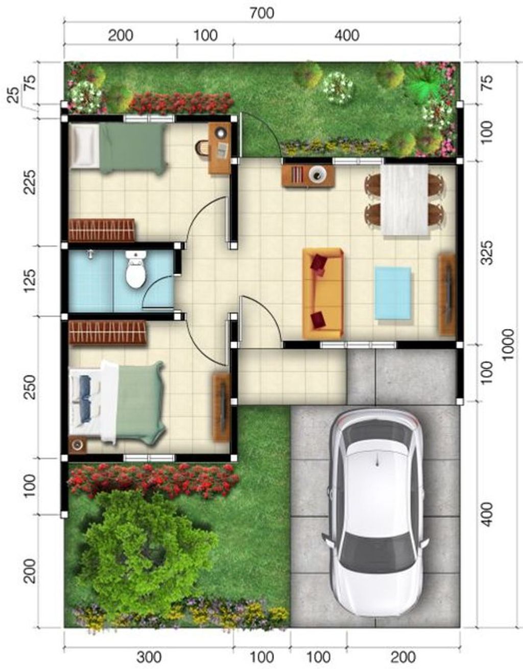 foto denah rumah tipe 32/113(1) perumahan TANGERANG KENCANA RESIDENCE