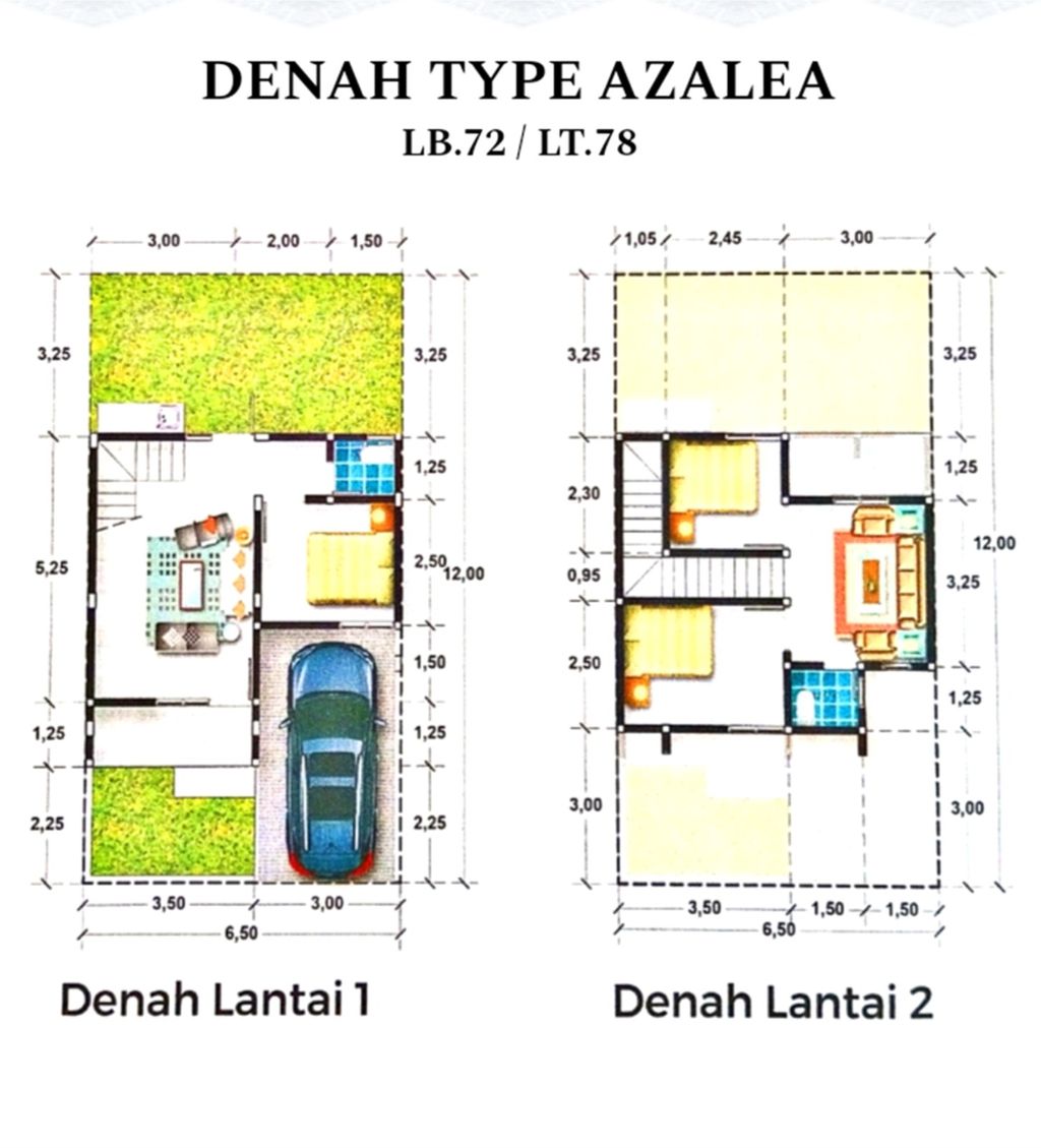 foto denah rumah tipe AZALEA perumahan pine wood cluster GRAND SEKAR ASRI