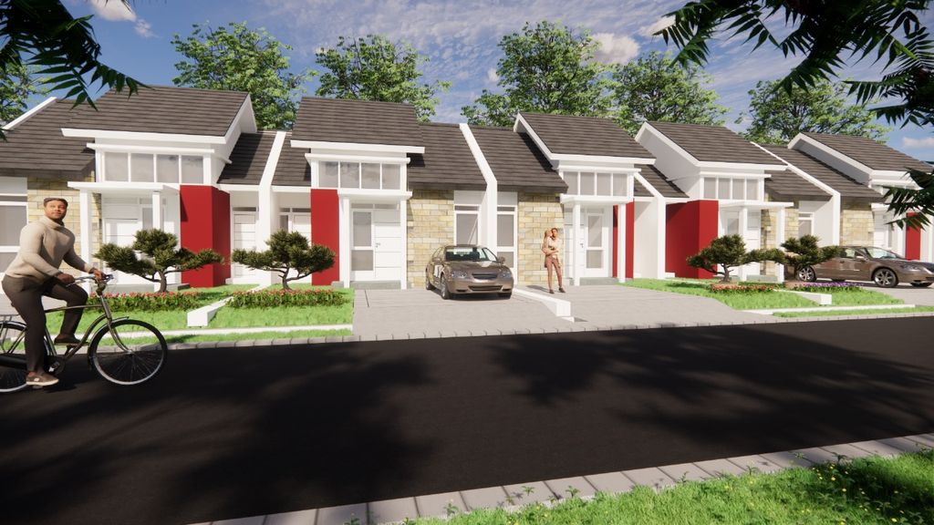 foto tampak rumah tipe RS 45-98 perumahan Perumnas Pesona Cirebon Regency