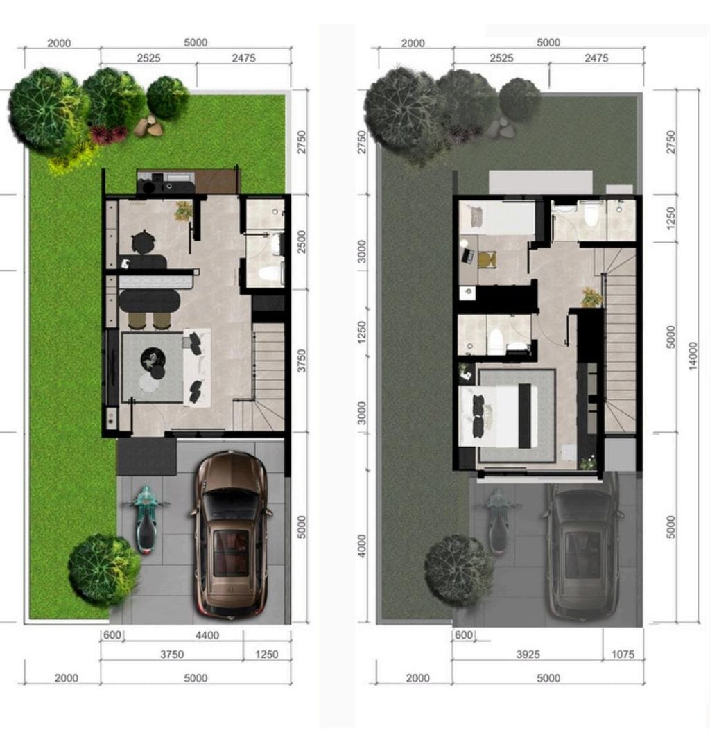 foto denah rumah tipe Freesia perumahan Kemang Eminence Cluster Garcinia