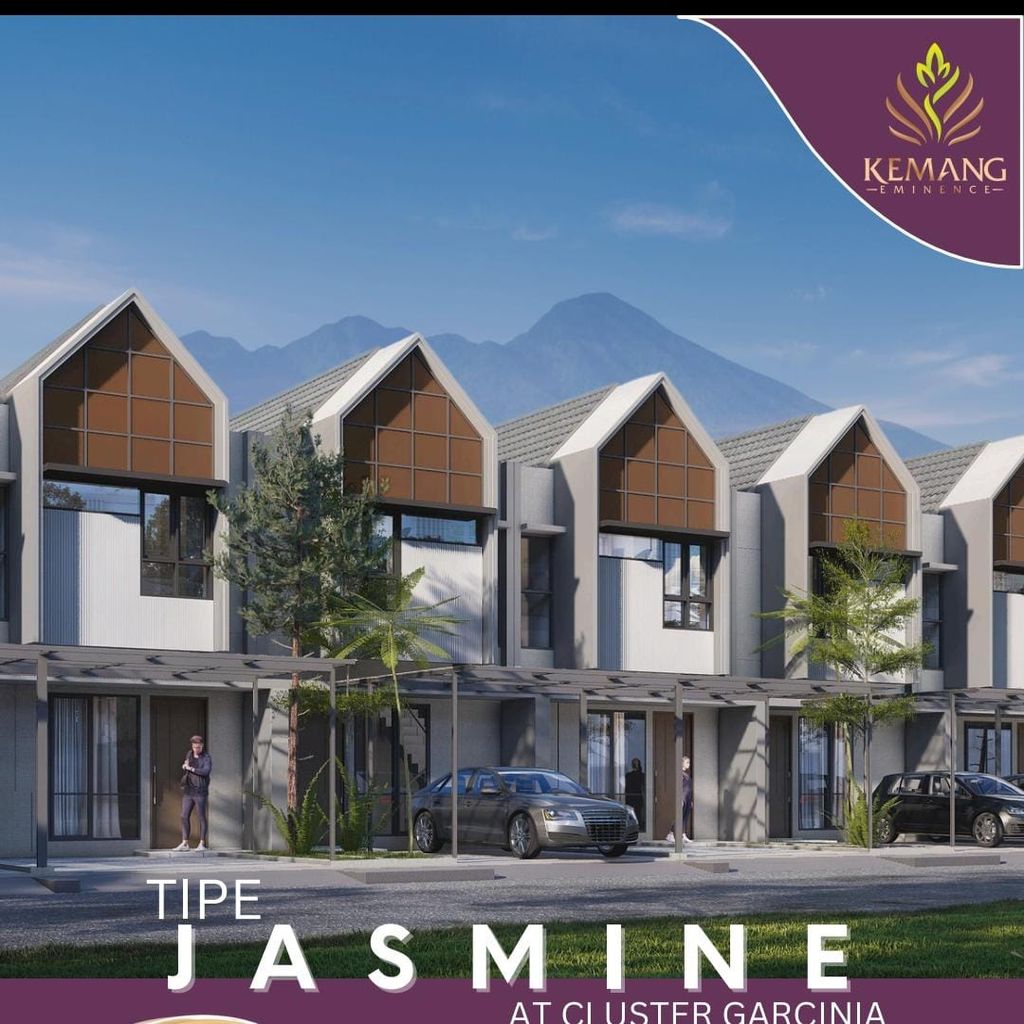 foto tampak rumah tipe Jasmine perumahan Kemang Eminence Cluster Garcinia