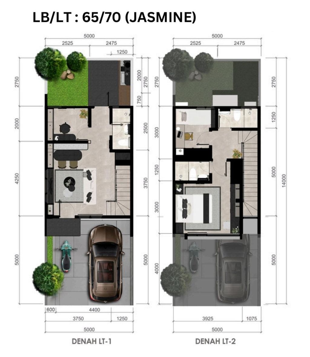 foto denah rumah tipe Jasmine perumahan Kemang Eminence Cluster Garcinia