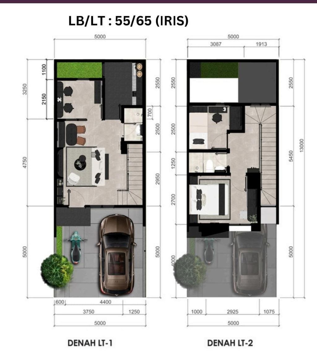 foto denah rumah tipe Iris perumahan Kemang Eminence Cluster Garcinia