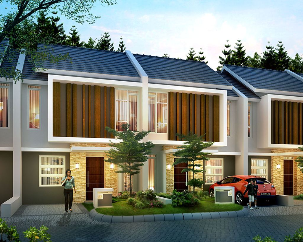 foto tampak rumah tipe GRAND EXCEL 140 perumahan Metland Transyogi Cibubur
