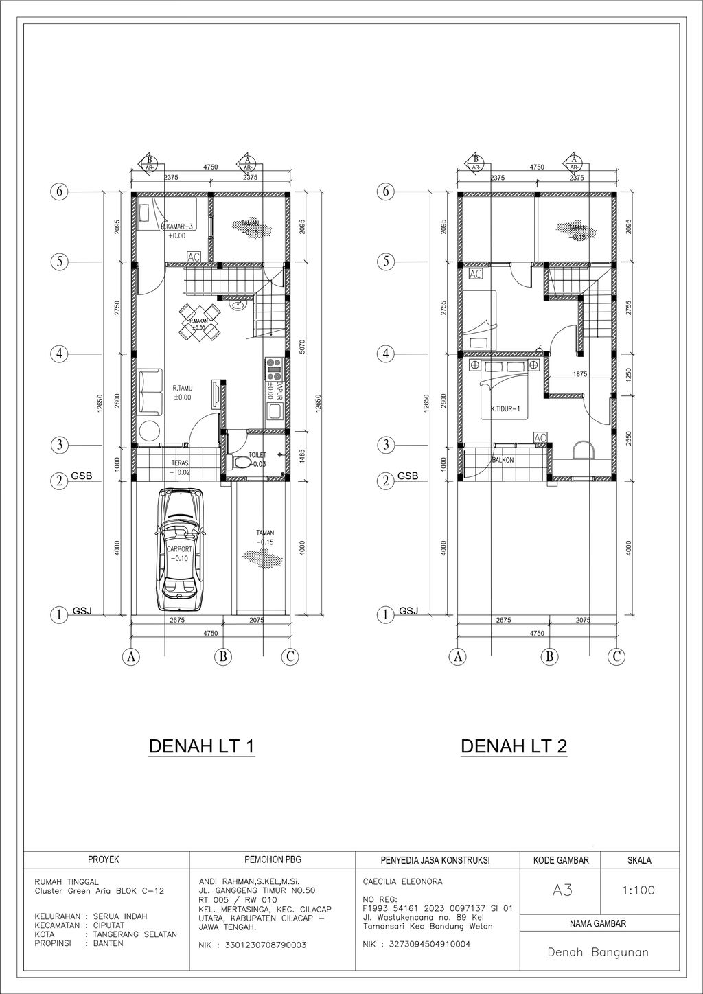 foto denah rumah tipe C-12 60/60 perumahan PERUMAHAN GREEN HILLS CLUSTER GREEN ARIA