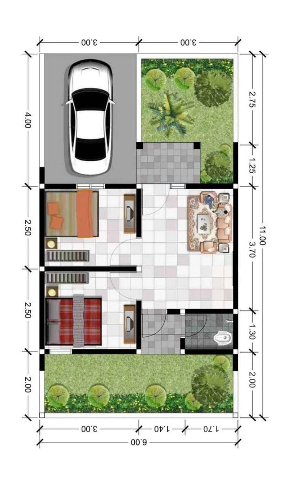 foto denah rumah tipe APEL perumahan GRAND KENCANA BANGIL 2