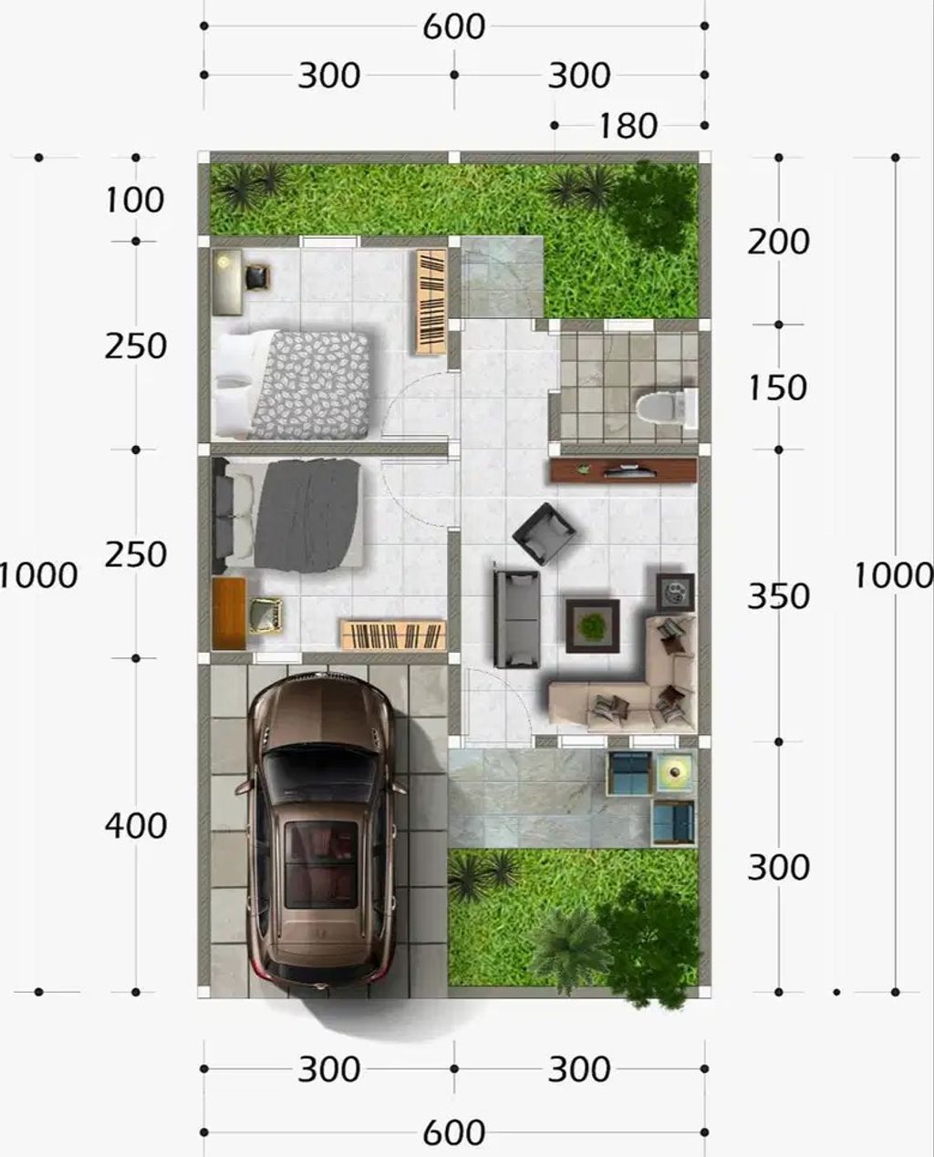 foto denah rumah tipe 30/60 perumahan New Harmoni Residence