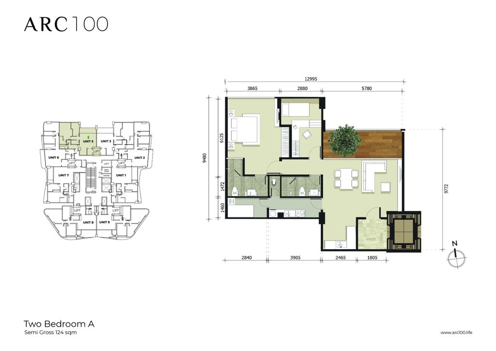 foto denah rumah tipe 2 BR A - 5 perumahan THE 100 RESIDENCE