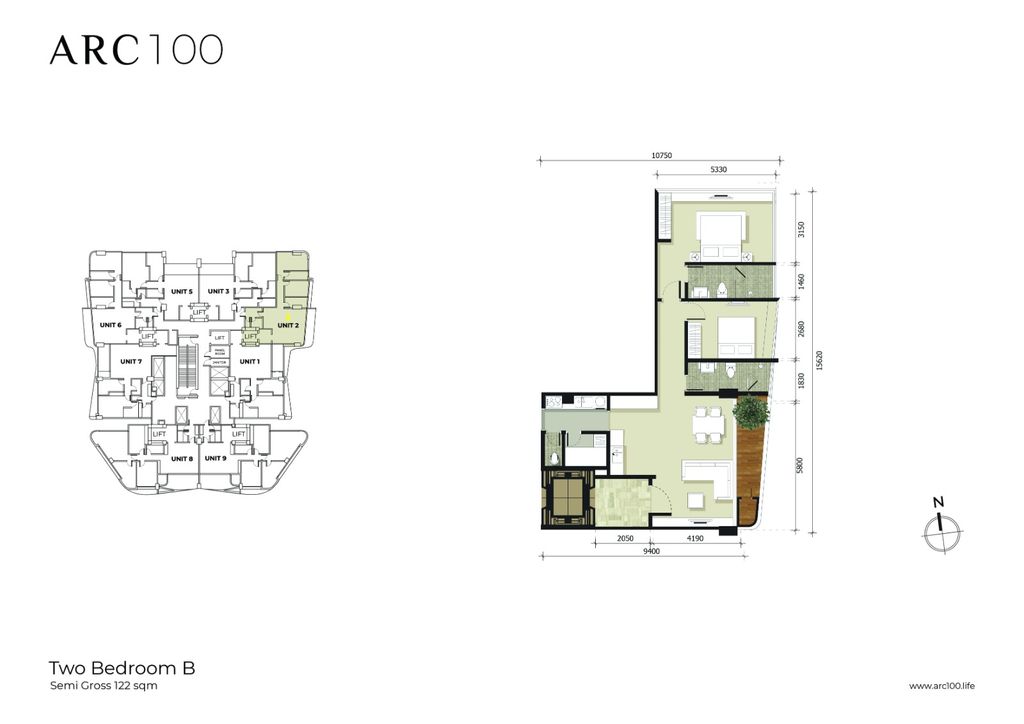 foto denah rumah tipe 2 BR B - 2 perumahan THE 100 RESIDENCE