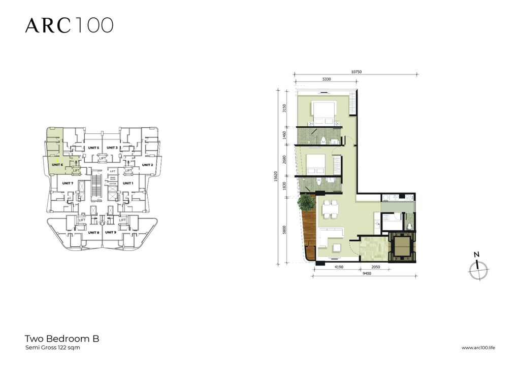 foto denah rumah tipe 2 BR B - 6 perumahan THE 100 RESIDENCE