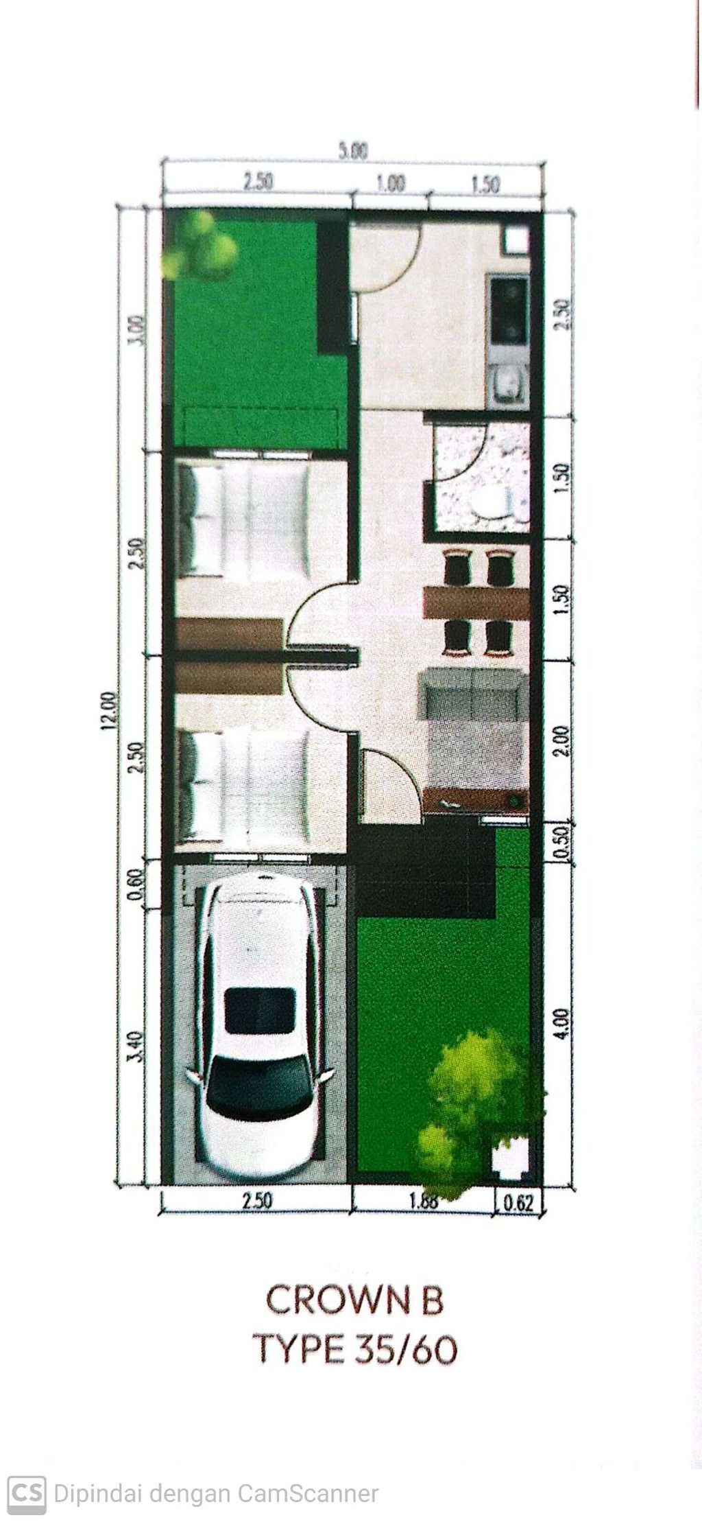 foto denah rumah tipe CROWN B O.05 (STANDAR 35-60) perumahan GRAND PESONA