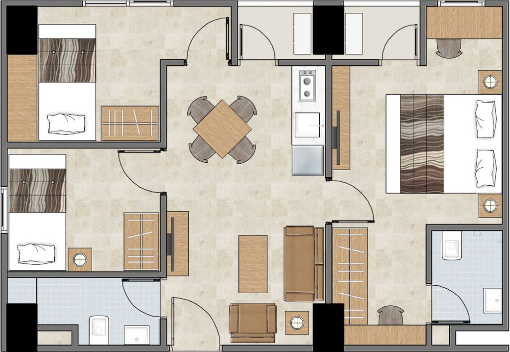 foto denah rumah tipe 3 BR AA perumahan CITRALAND VITTORIO - ALESSANDRO