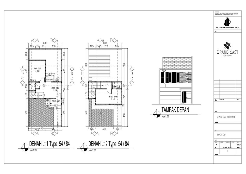 foto denah rumah tipe WILLOW ( 54/84) perumahan GRAND EAST RESIDENCE