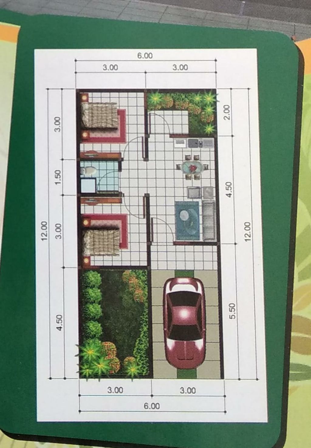 foto denah rumah tipe 36/53 perumahan Griya Alma Tahap 2