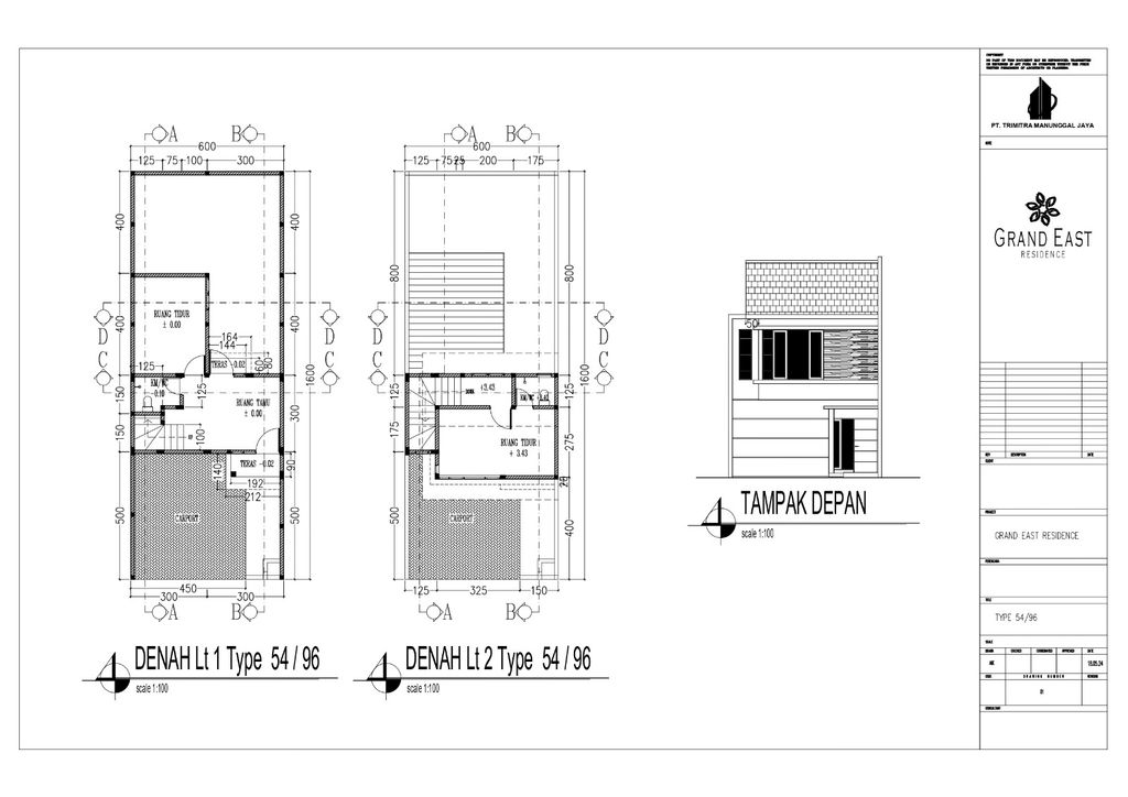 foto denah rumah tipe WILLOW (54/96) perumahan GRAND EAST RESIDENCE