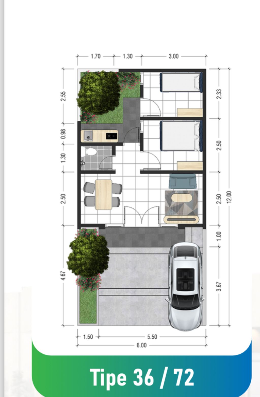 foto denah rumah tipe Primetown perumahan Primavera Residence